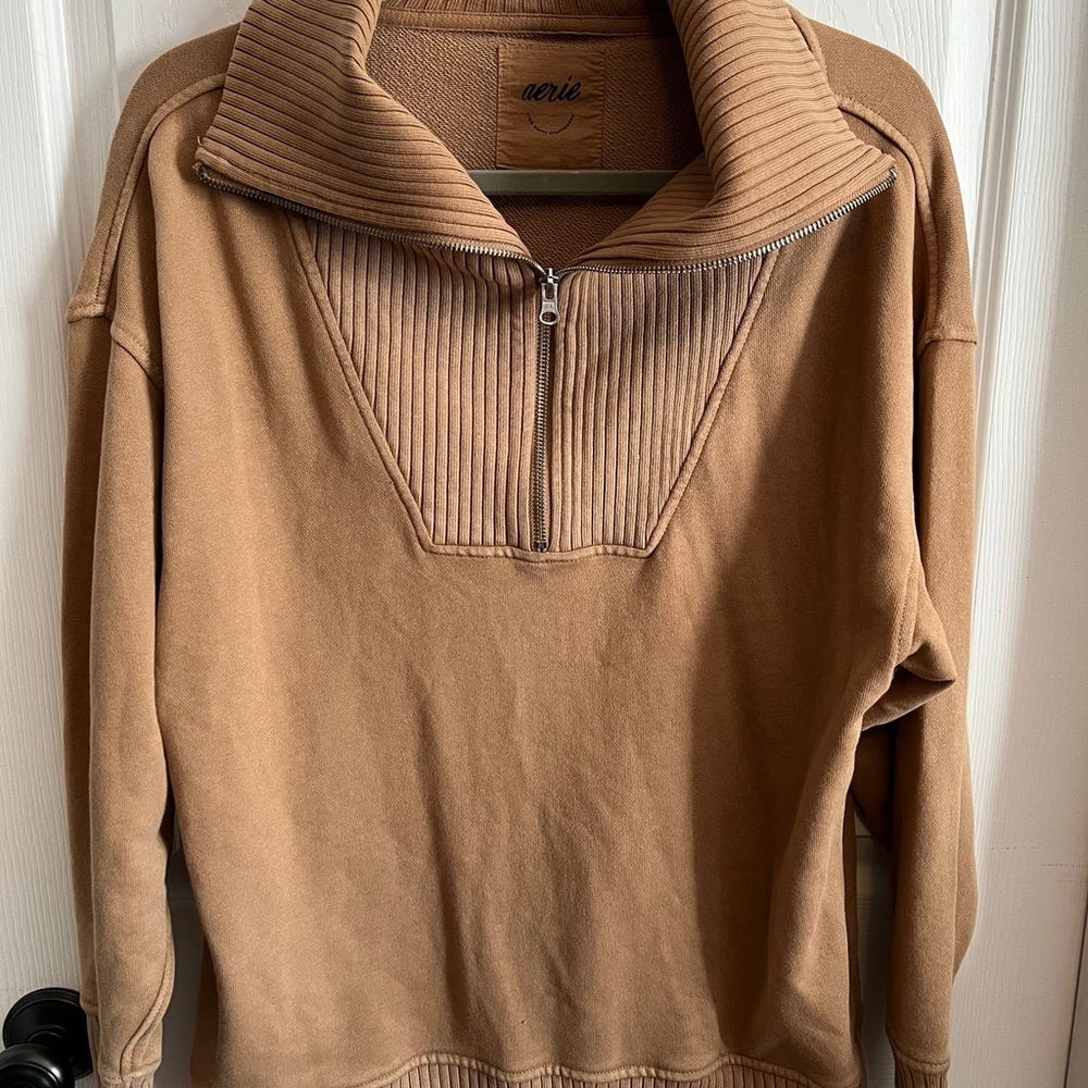 Aerie down to earth quarter zip sweatshirt